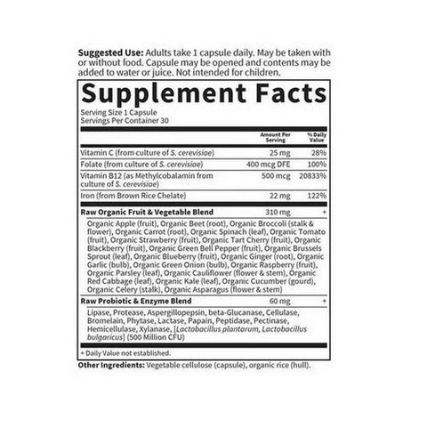 Garden of Life, Vitamin Code Raw Iron, 30 Caps Garden of Life