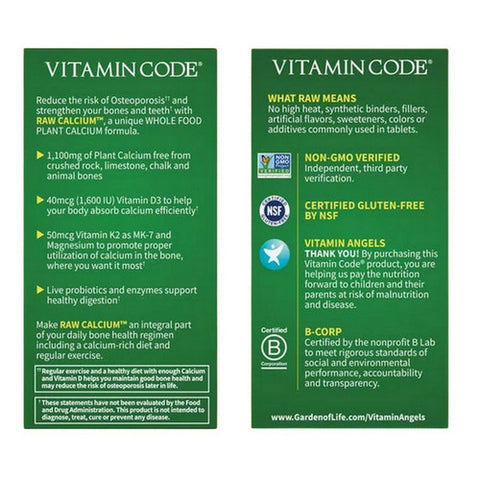 Garden of Life, Vitamin Code, Raw Calcium 60 Caps