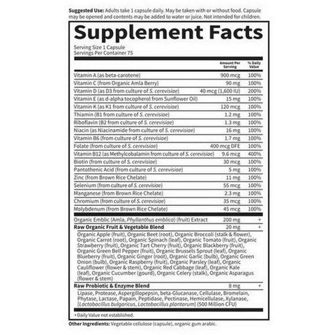 Garden of Life, Vitamin Code, Raw One for Men 75 Caps Garden of Life