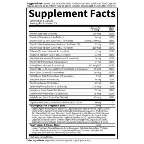 Garden of Life, Vitamin Code, Raw One for Women 75 Caps Garden of Life
