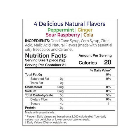 Three Lollies, Queasy Drops All Natural Assorted Flavors, 21 Pieces Three Lollies