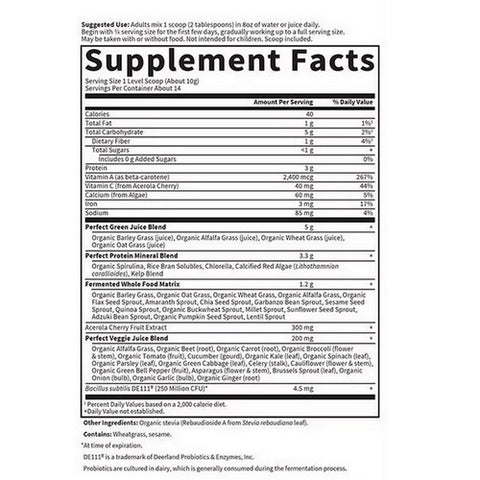 Garden of Life, Perfect Food, 140 grams