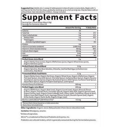 Garden of Life, Perfect Food Super Green Formula Powder, 10.58 Oz Garden of Life