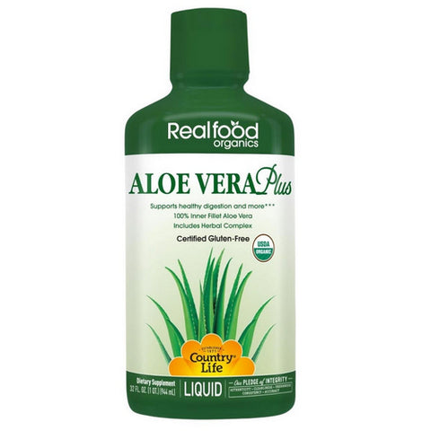 Country Life, Realfood Organics Liquid Aloe Vera+, 32 fl oz