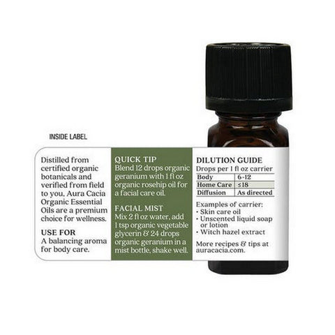 Aura Cacia, Essential Oil, Geranium 0.25 oz