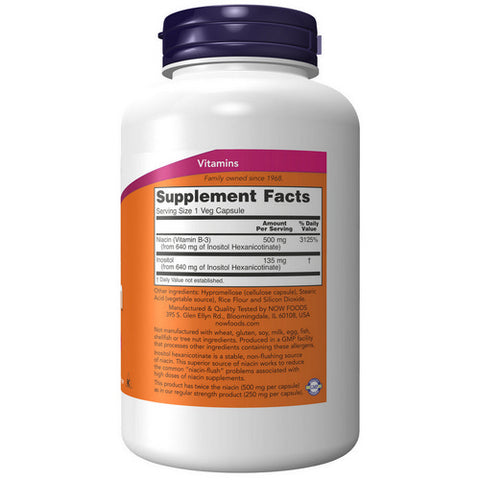 Now Foods, Flush-Free Niacin, 500mg, 180 Vcaps