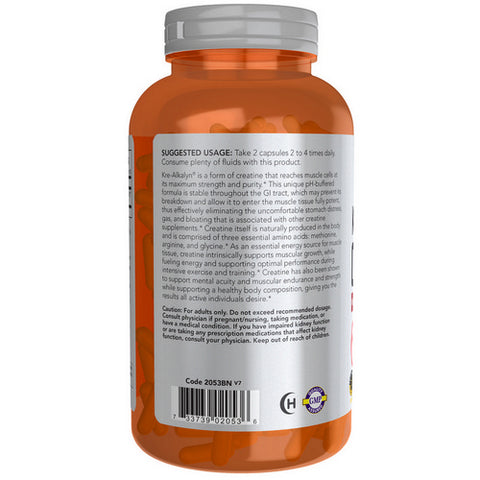 Now Foods, Kre-Alkalyn Creatine, 750mg, 240 caps