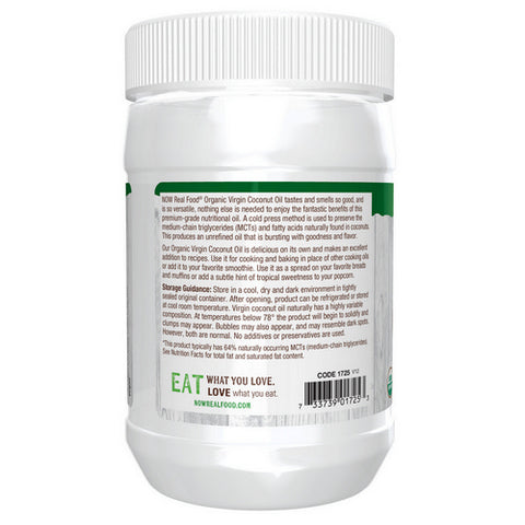 Now Foods, Organic Virgin Coconut Oil, 12 oz