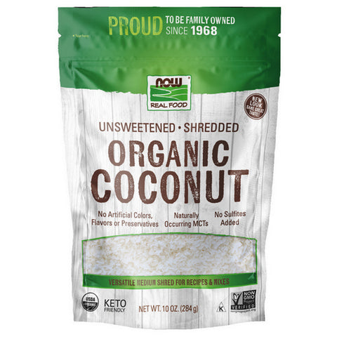 Now Foods, Coconut Organic Unsweetened, 10 oz