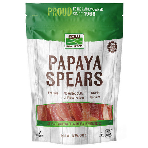 Now Foods, Papaya Spears Low Sugar, 12 oz