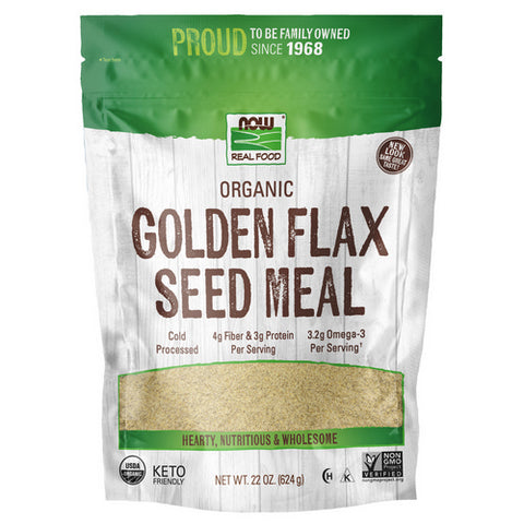 Now Foods, Golden Flax Seed Organic, Meal 22 oz