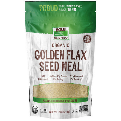 Now Foods, Golden Flax Seed Organic, Meal 12 oz