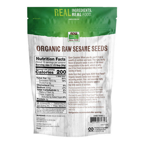 Now Foods, Organic Sesame Seeds, 1 lb Now Foods