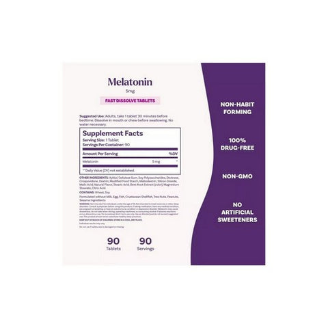 Natrol, Melatonin Fast Dissolve Strawberry, Stawberry 90 Tabs