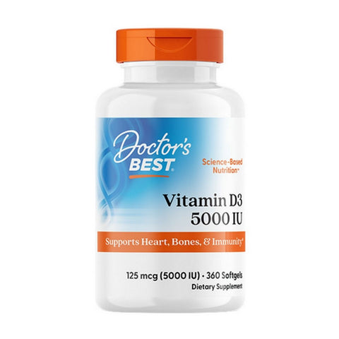 Doctors Best, Vitamin D3, 5000 IU, 360 Softgels