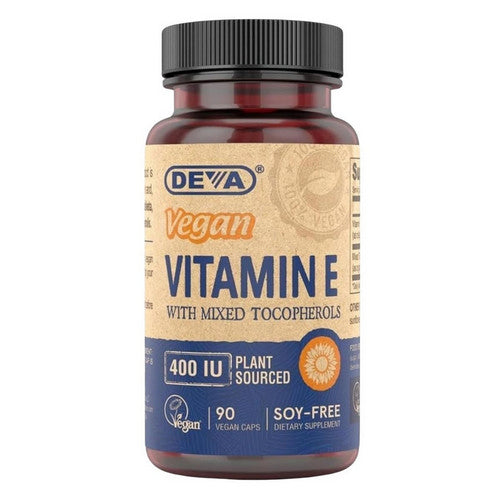 Deva Vegan Vitamins, Vegan Natural Vitamin E, 400 IU, mixed tocopherols 90 vcaps