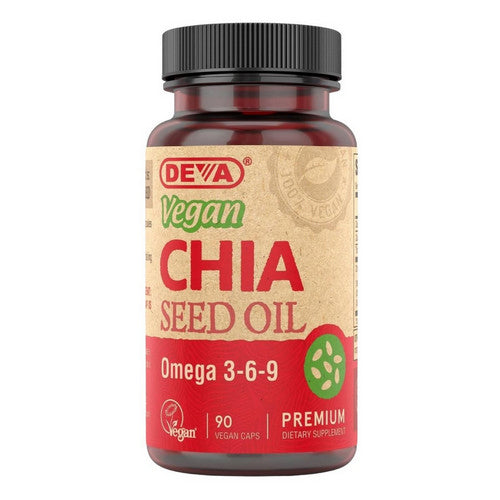 Deva Vegan Vitamins, Vegan Chia Seed Oil, 90 vcaps