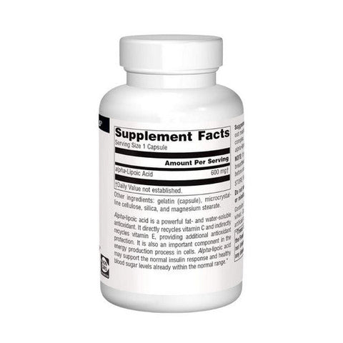 Source Naturals, Alpha Lipoic Acid, 600 MG, 120 caps Source Naturals