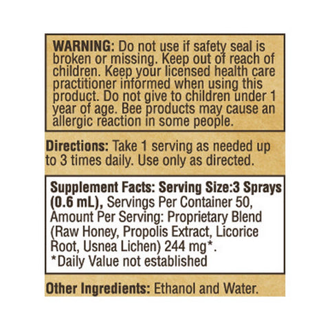 Honey Gardens, Apitherapy Raw Honey Propolis Spray, 1 oz