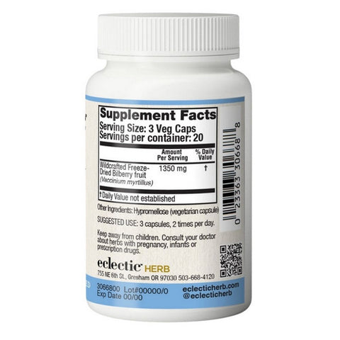 Eclectic Herb, American Bilberry, 400 mg, 60 vcaps