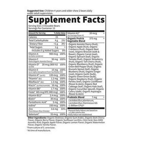 Garden of Life, Vitamin Code Kids Cherry Berry Chewables Bears, Kids, 30 Count Garden of Life