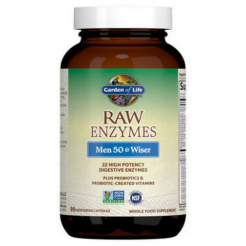 Garden of Life, RAW Enzymes Men, 50 & Wiser 90 caps