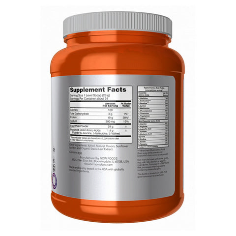 Now Foods, Egg White Protein, Creamy Vanilla Powder, 1.5 lbs