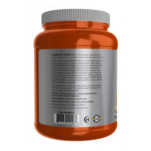 Now Foods, Egg White Protein, Creamy Vanilla Powder, 1.5 lbs