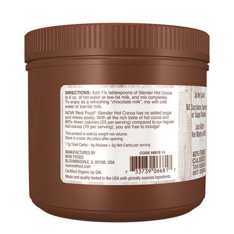 Now Foods, Hot Cocoa Sweetened with Better Stevia, 10 oz