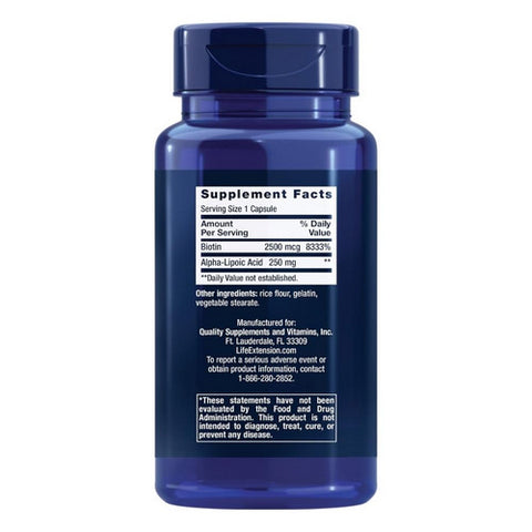 Life Extension, Super Alpha-Lipoic Acid, 250 mg, with Biotin 60 caps