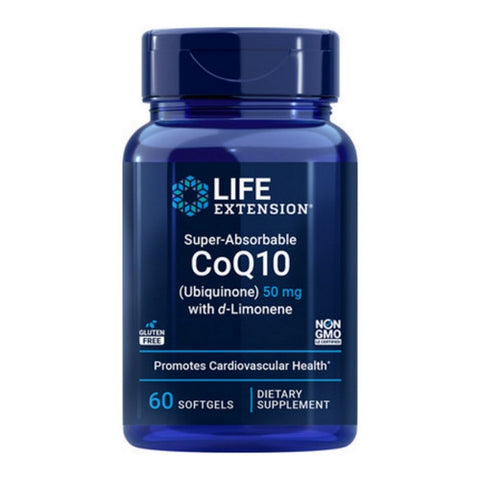 Life Extension, Super-Absorbable CoQ10, 50 mg, With D-Limonene 60 softgels