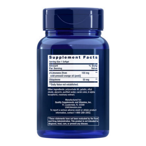 Life Extension, Super-Absorbable CoQ10, 50 mg, With D-Limonene 60 softgels