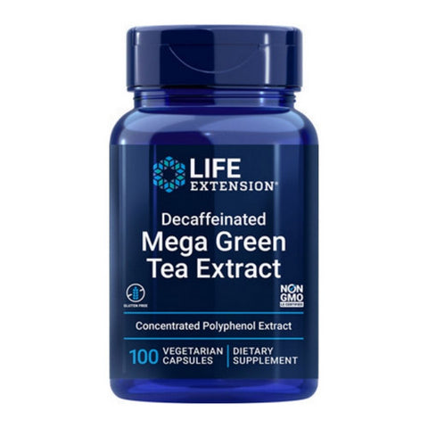 Life Extension, Decaffeinated Mega Green Tea Extract, 100 Veg Caps