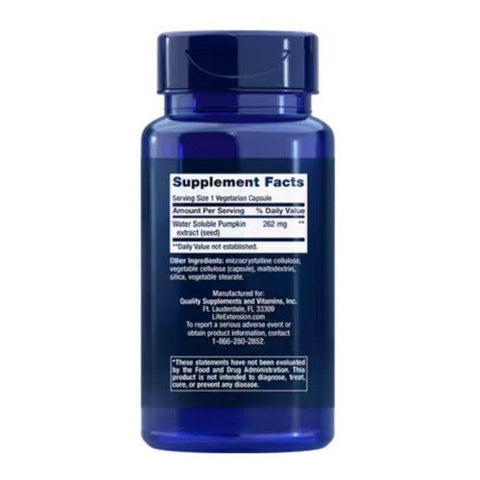 Life Extension, Water-Soluble Pumpkin Seed Extract, 60 vcaps Life Extension