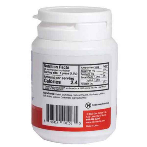 Epic Dental, Xylitol Gum Sugar Free Cinnamon, Cinnamon 50 ct
