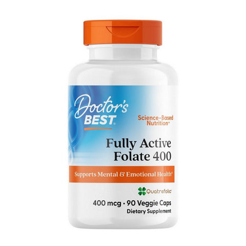 Doctors Best, Fully Active Folate with Quatrefolic, 400 mcg, 90 vcaps