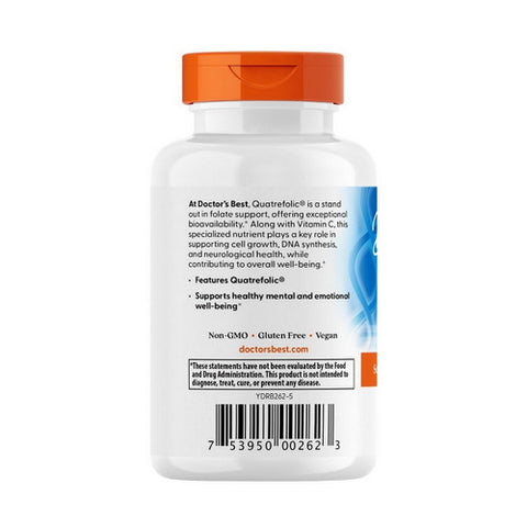 Doctors Best, Fully Active Folate with Quatrefolic, 400 mcg, 90 vcaps