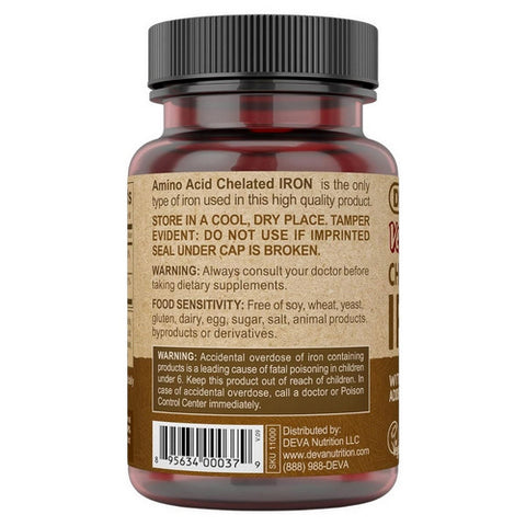 Deva Nutrition, Vegan Chelated Iron, 90 TAB