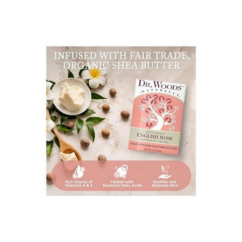 Dr.Woods Products, Naturally Exfoliating Bar Soap English Rose, 5.25 Oz Dr.Woods Products