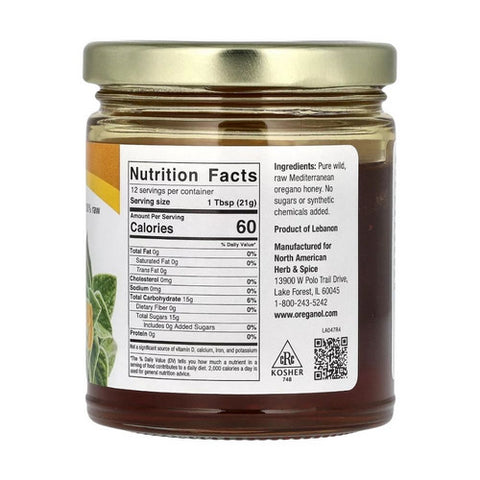 North American Herb & Spice, Wild Oregano Honey, 9.40 oz