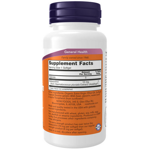 Now Foods, Astaxanthin, 10 mg, 60 sgels
