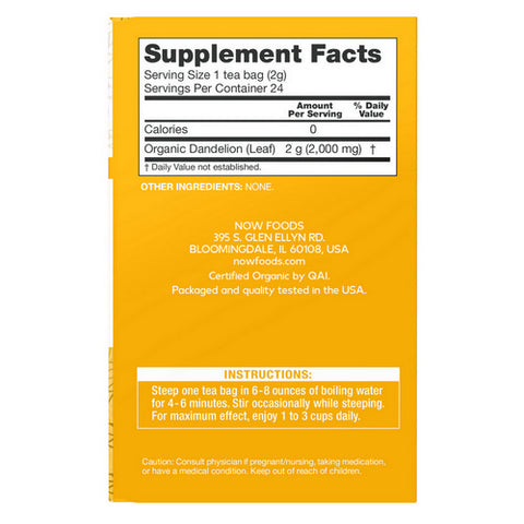 Now Foods, Dandelion Cleansing Herbal Tea, 24 Bags