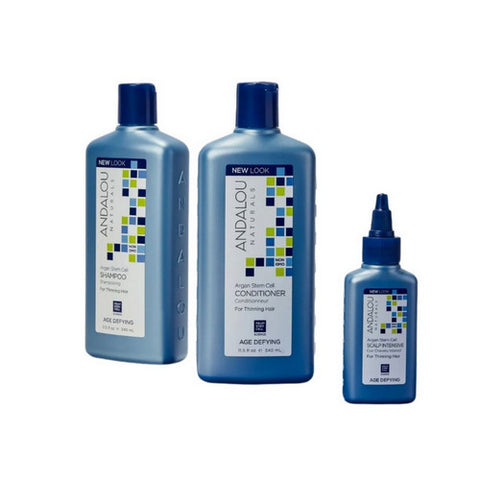 Andalou Naturals, Argan Stem Cell Age Defying Thinning Hair System, 3 CT