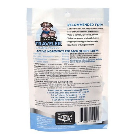 Ark Naturals, Happy Traveler Soft Chews Dog Anxiety, 75 Softgels