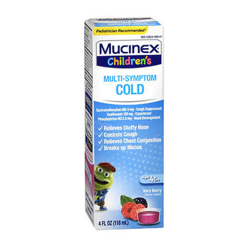 Mucinex, Childrens Multi-Symptom Cold Liquid, Very Berry 4 oz