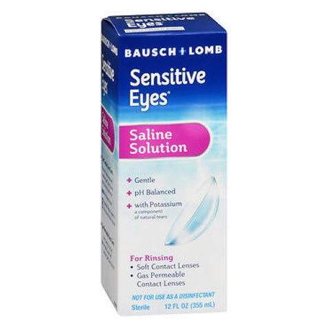 Bausch + Lomb, Bausch And Lomb Sensitive Eyes Plus Saline Solution For Contact Lenses, 12 oz