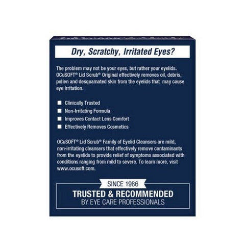 Ocusoft, Lid Scrub Original Eyelid Cleanser Pre-Moistened Pads, 30 Count Ocusoft