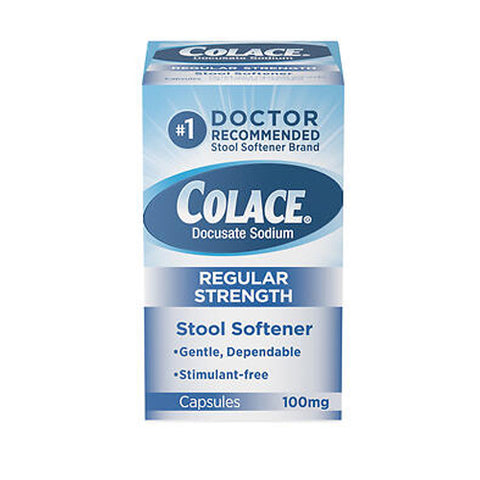 Colace, Docusate Sodium Stool Softener Laxative Capsules, 100 mg, 60 Caps