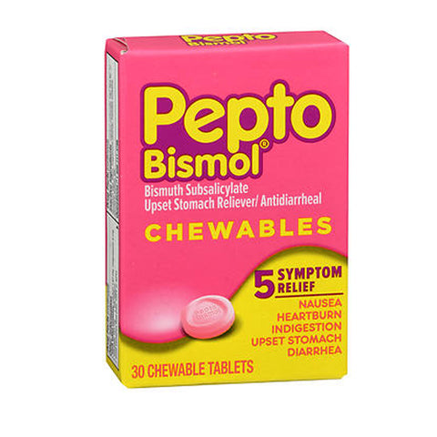 Pepto-Bismol, Stomach Reliever Antidiarrheal Chewable, 30 ct