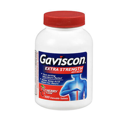 Gaviscon, Extra Strength Antacid Chewable Tablets, Cherry 100 tabs